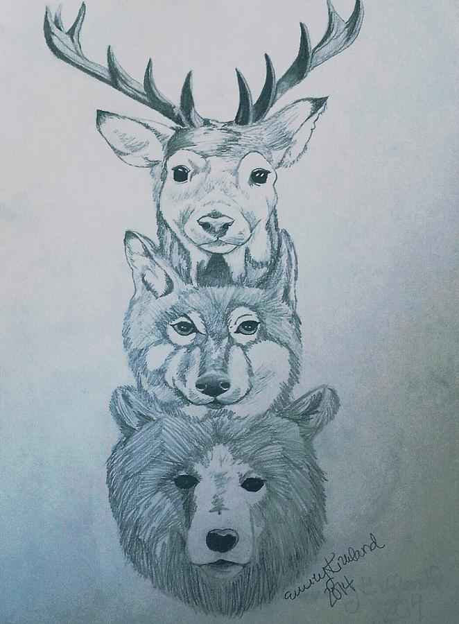 Totem Drawing Realistic Sketch