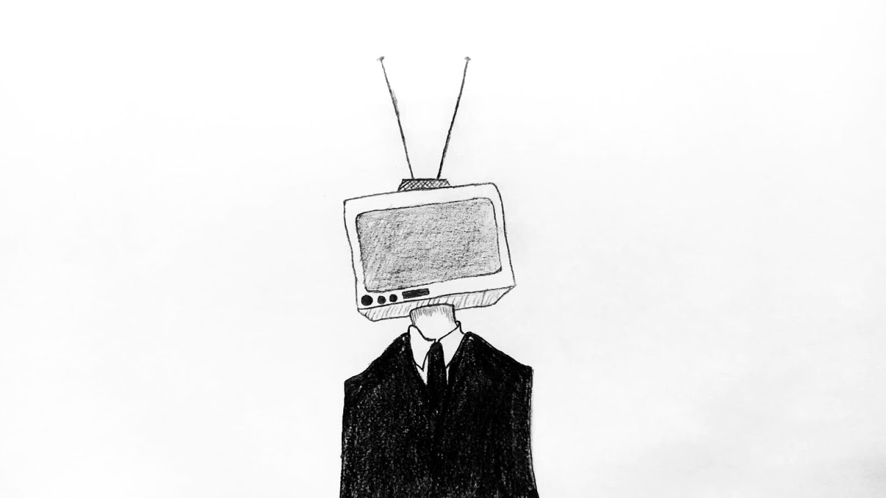Tv Head Drawing Hand drawn