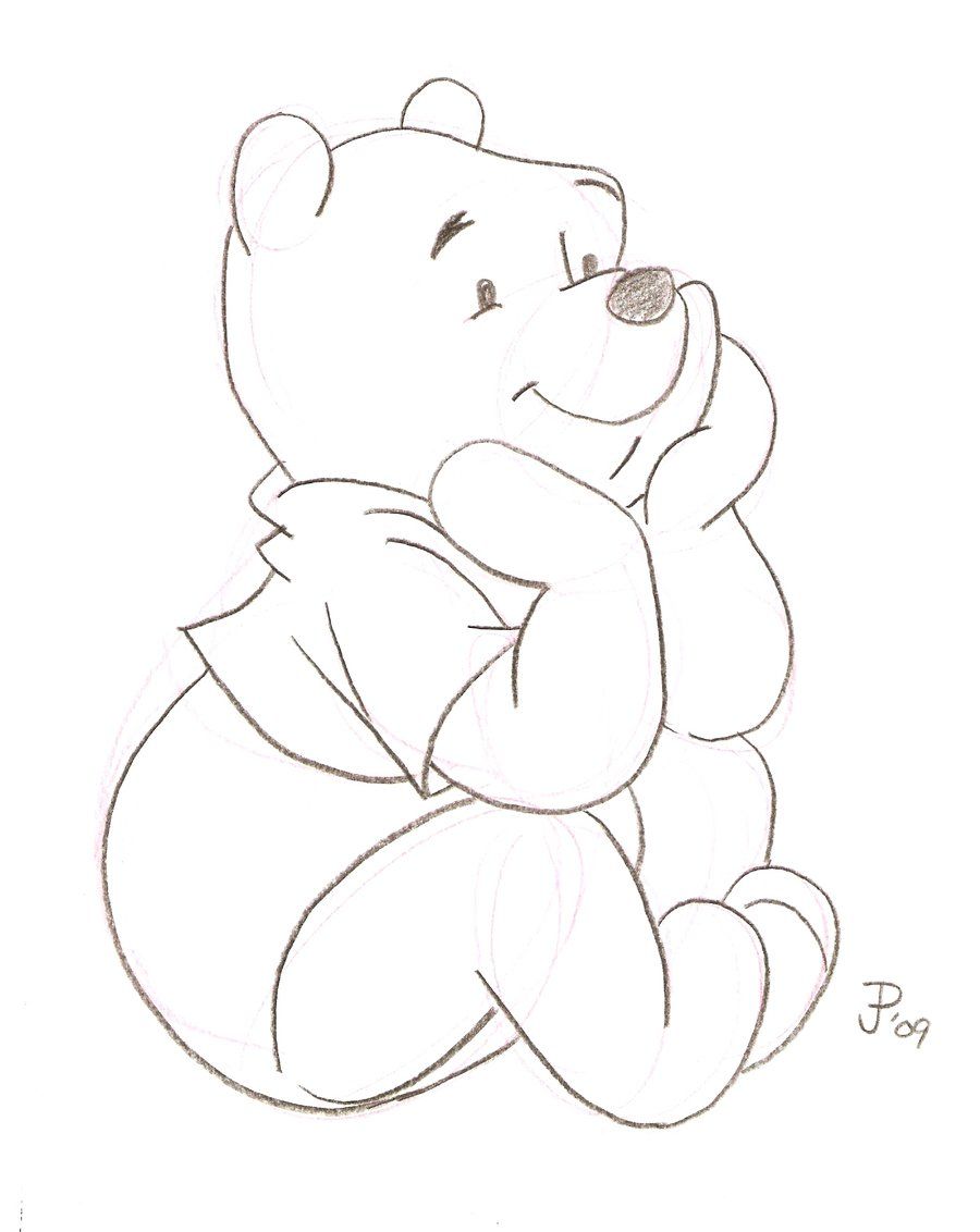 Winnie The Pooh Drawing Detailed Sketch