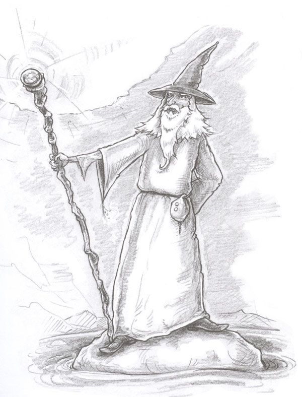 Wizard Drawing Artistic Sketching