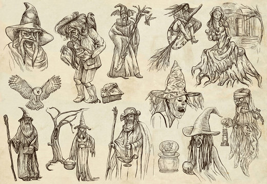 Wizard Drawing Detailed Sketch